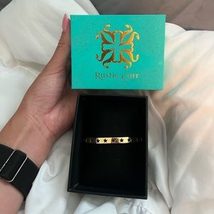 Gold Rustic Cuff Star Bangle/Bracelet